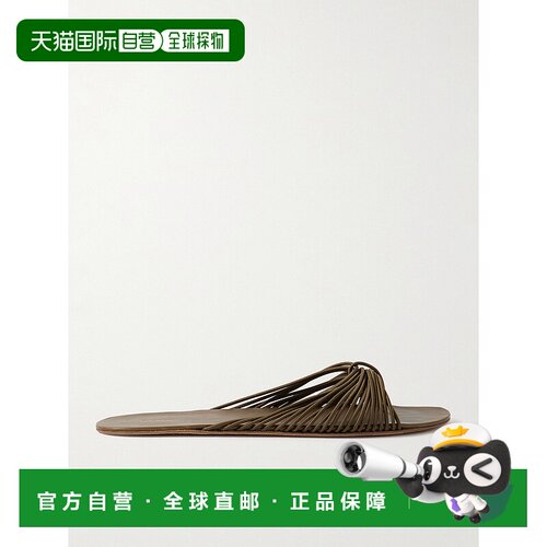 1h可退 香港直邮The Row 女士 Sara 弹力皮革凉拖 F1617W180拖鞋