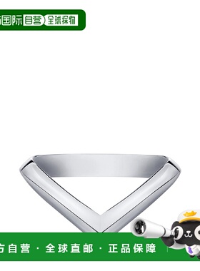 自营欧洲直邮LV路易威登 Diamonds女士银色铂金V标志戒指
