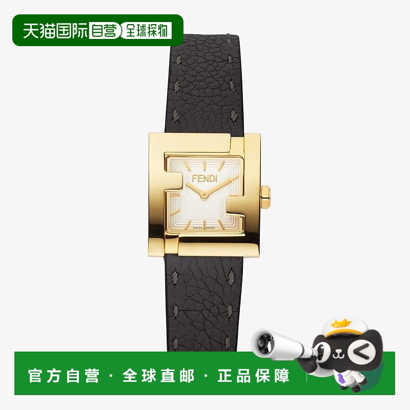 自营1h可退 欧洲直邮FENDI芬迪女士金色精钢腕表