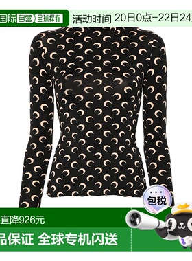 1h可退 香港直邮Marine Serre 月亮印花长袖T恤 WTS005ACJER0001