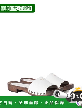 1h可退 香港直邮Miu Miu 缪缪 女士 白色皮质木屐 5Z425EFA030069