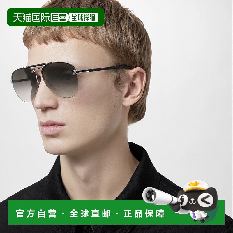 自营1h可退 欧洲直邮LV/路易威登 男士黑色金属太阳镜正品百搭显