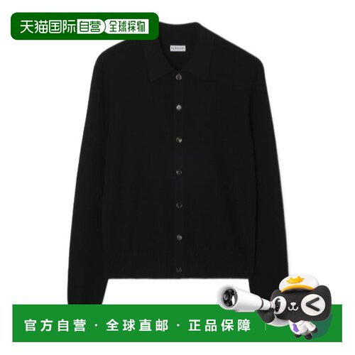 香港直邮BURBERRY 男士针织衫 81271311 AW2026 黑色 翻领开衫