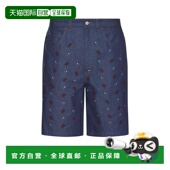 香港直邮Marni 玛尼 男士 1h可退 刺绣牛仔短裤 PUJU0109S0USCX58