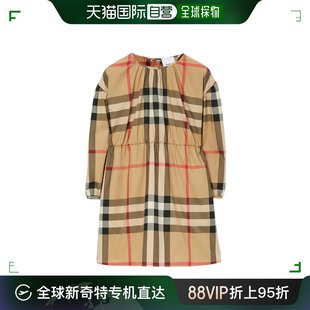 香港直邮Burberry 女童 圆领长袖 连衣裙童 99新未使用 巴宝莉