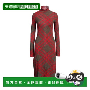 巴宝莉 舒适时尚 女士 red红色 中长连衣裙 香港直邮Burberry