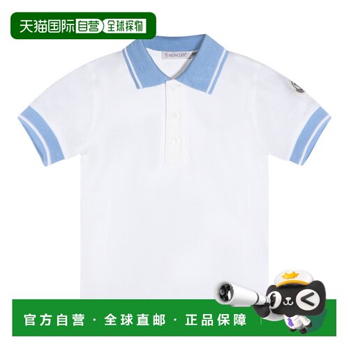 香港直邮Moncler 盟可睐 女童 白色棉质Polo衫童装 L19518A000018