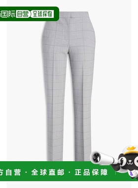 香港直邮Maje 女士 格纹羊毛混纺直筒裤 MFPPA00466GRIS