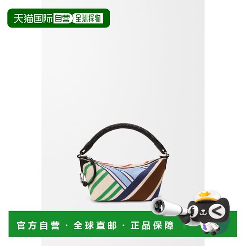 自营欧洲直邮Loewe罗意威 Cala女士米色/多色刺绣帆布小牛皮革迷