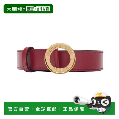 自营欧洲直邮Burberry博柏利 女士复古红色小牛皮徽标图案设计皮2
