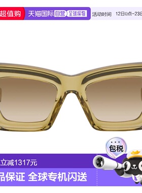 1h可退 香港直邮LOEWE 罗意威 女士 绿色 Beveled Cat-Eye 太阳镜