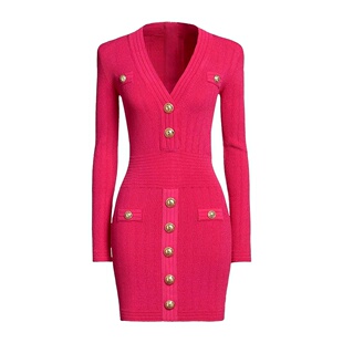 短款 女士 巴尔曼 pink粉色 舒适时尚 连衣裙 香港直邮Balmain