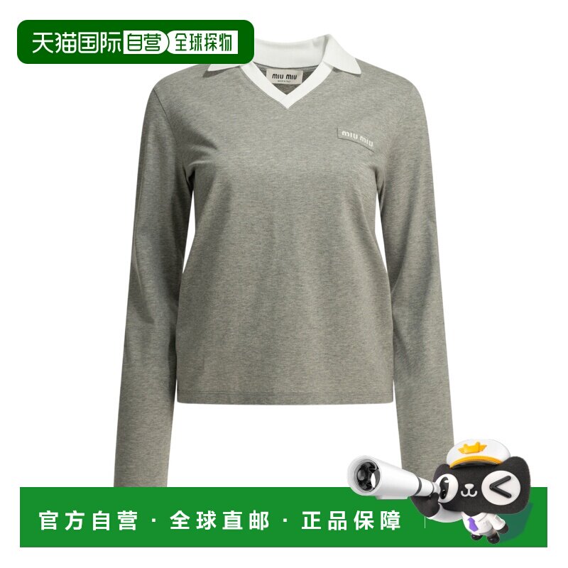 香港直邮MIU MIU 女士卫衣 MJLA57192QSOOOF052N CO 灰色 长袖POL