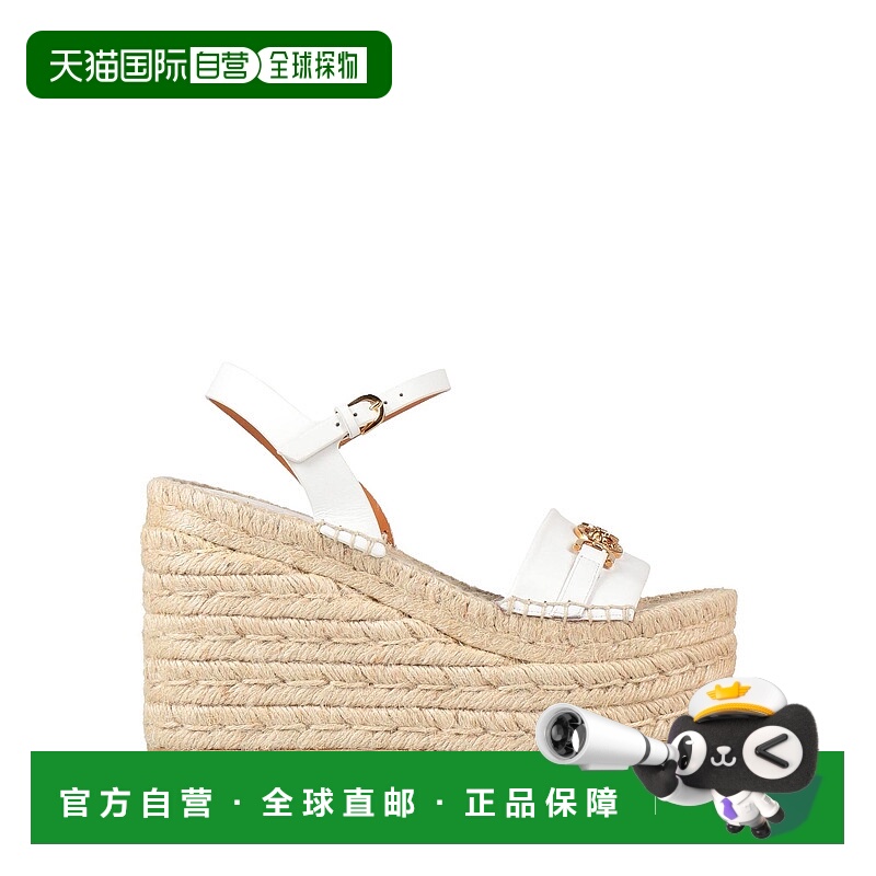 香港直邮versace 范思哲 女士 帆布面凉鞋 white白色 舒适时尚