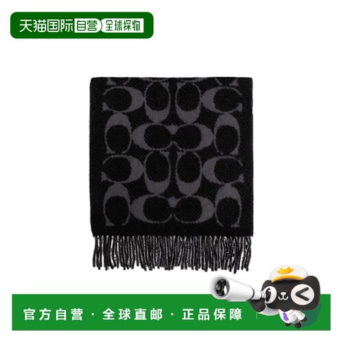 1h可退 香港直邮COACH 女士围巾 29COWC540671001 AW2025 黑色 字