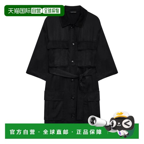 1h可退 香港直邮ANINE BING 女士 GERI 水洗黑色连衣裙 A0211045B
