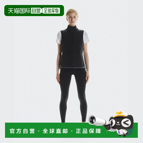 自营欧洲直邮ON昂跑 女士黑色聚酰胺保暖跑步马甲背心户外