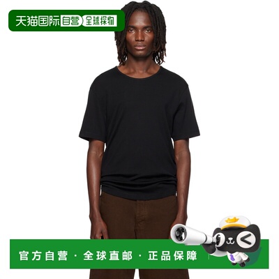 1h可退 香港直邮Lemaire 男士 黑色低圆领 T恤 TS0037LJ1016