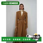 自营欧洲直邮Mango芒果 女士中棕色翻领羊毛大衣