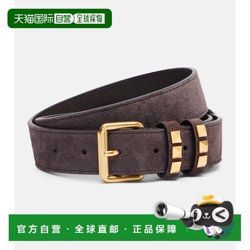 1h可退 香港直邮valentino 华伦天奴 女士 Flaneuse 铆钉绒面革皮