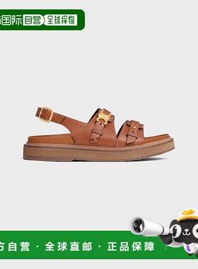 自营1h可退 欧洲直邮CELINE赛琳 TIPPI 女款小牛皮Triomphe凉鞋