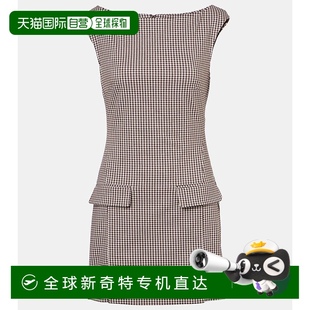 brown棕色 1h可退 步行者格纹迷你连衣裙 香港直邮Staud 舒 女士