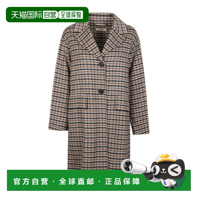 香港直邮Max Mara 单排扣格子大衣 9016164106经典