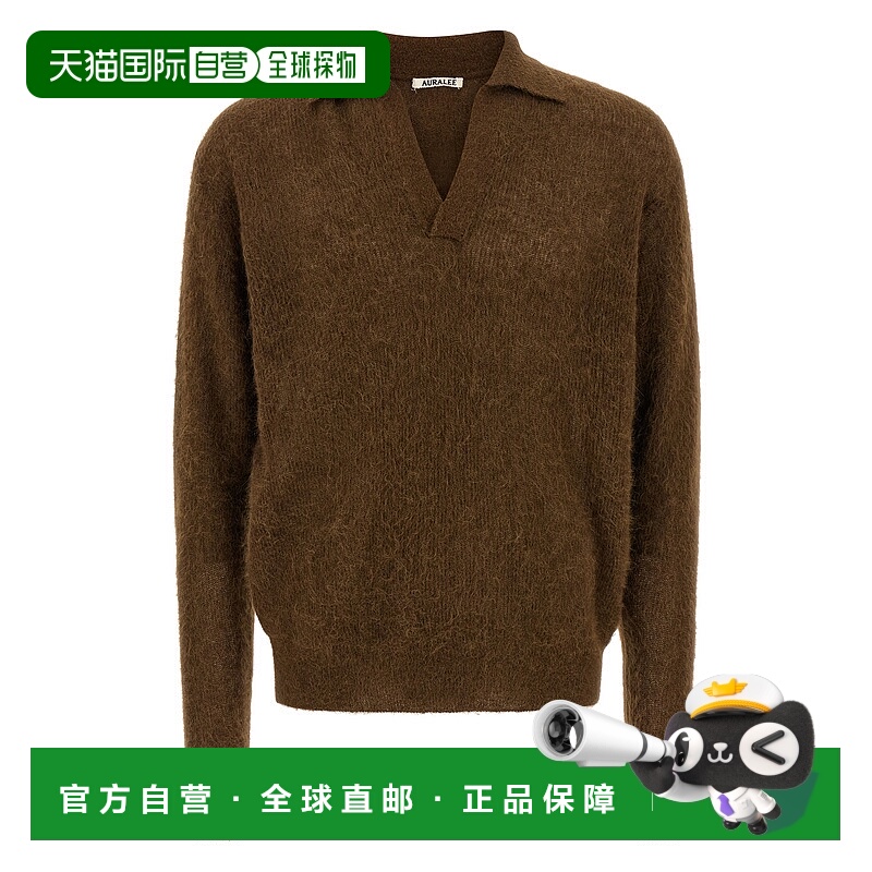 1h可退 香港直邮AURALEE 男士 Tam 纱线Polo衫 A25AP02AKDARKBROW