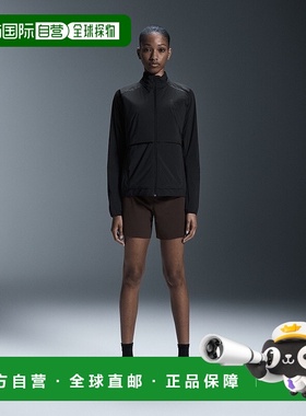 自营欧洲直邮On昂跑Weather系列女士黑色再生聚酰胺双向拉链夹克