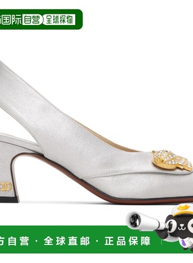 香港直邮valentino 华伦天奴 女士 银色 Adamantine Slingback Gl