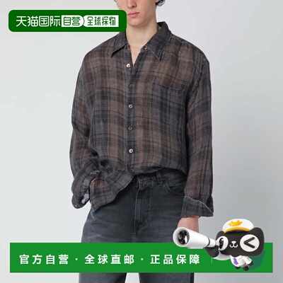 1h可退 香港直邮Our Legacy 男士 亚麻格纹衬衫 M2262APLIPC