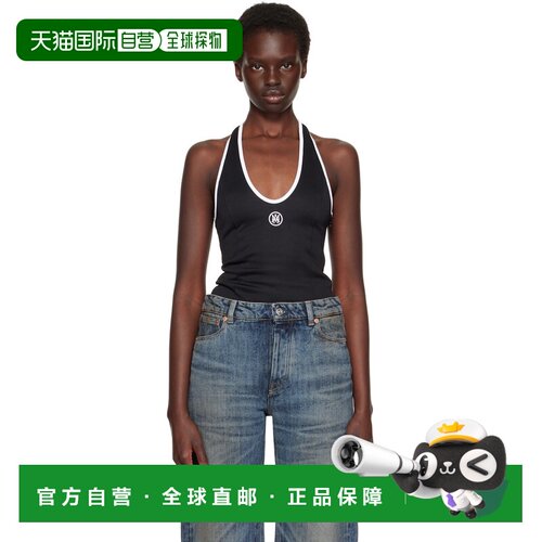 香港直邮AMIRI 女士 黑色 MA 绕颈吊带背心上装 AW326JR006