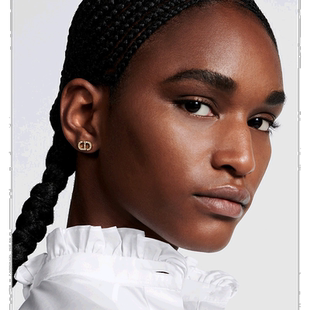 欧洲直邮DIOR(迪奥)24年上新迷你耳片小CD耳饰耳钉水晶金色耳环