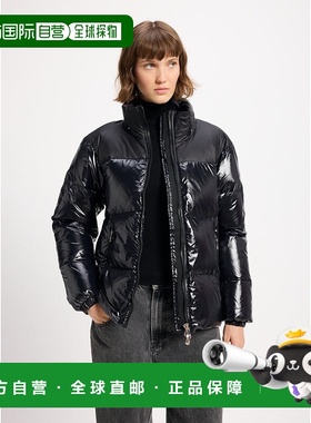 自营欧洲直邮Pyrenex 女装Lively亮黑色羽绒服女士