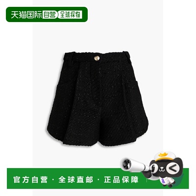 1h可退 香港直邮Maje 女士 金属感花呢短裤 MFPSH00591NOIR羊毛