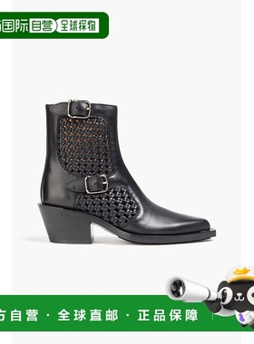 香港直邮Chloe 蔻依 女士 Nellie 编织皮质牛仔靴子 CHC23S807CCW
