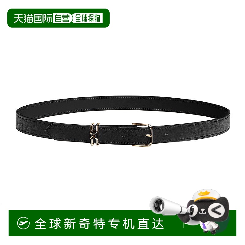 1h可退 欧洲直邮Hermes/爱马仕24新款 女士黑色牛皮铆钉环金扣细2