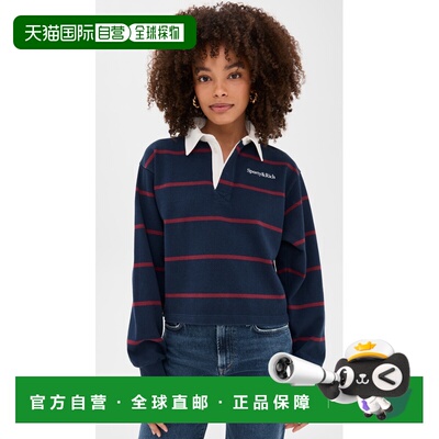 1h可退 香港直邮SPORTY & RICH 女士 Serif 徽标橄榄球Polo衫