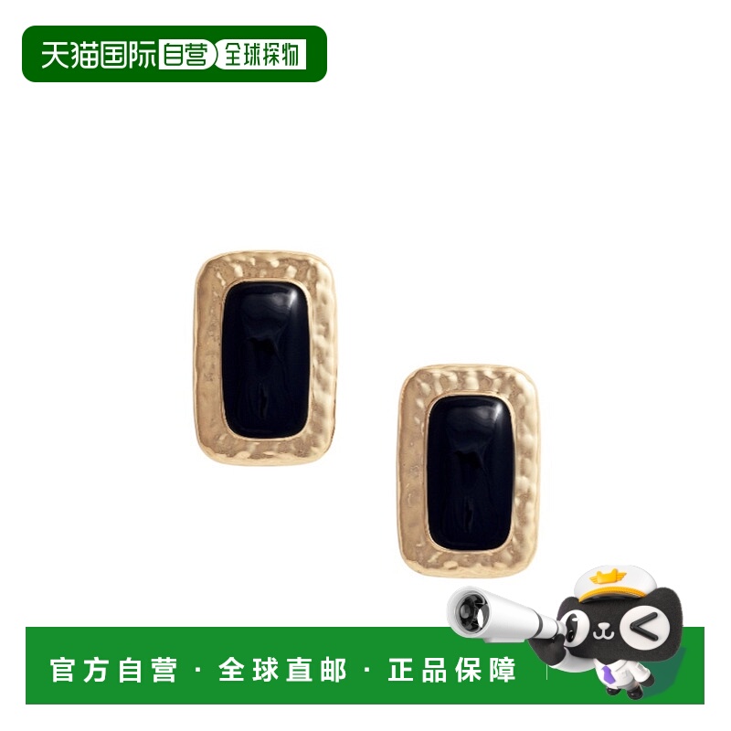 香港直邮Self-Portrait 大型斑驳金黑耳环 RS26-623E