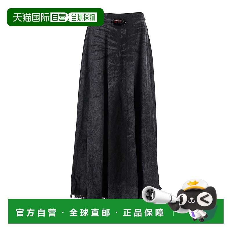 香港直邮Diesel 迪赛 女士 D Plaque and Edges 灰色卵形徽标磨破