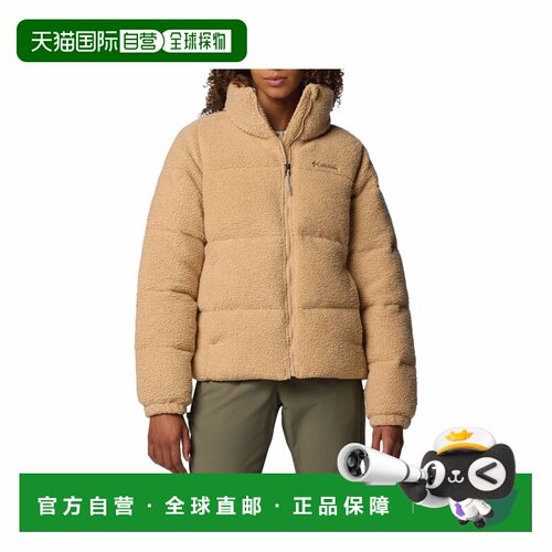 自营欧洲直邮Columbia Puffect女士浅驼色聚酯纤维高领夹克摇粒绒