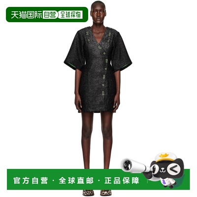 香港直邮GANNI 甘尼 女士 黑色 Sparkle 连衣裙 F7506