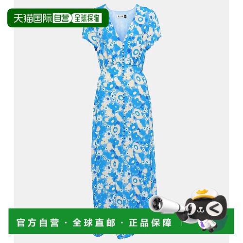 1h可退 香港直邮RIXO 女士 crêpe 花朵中长连衣裙 blue蓝色 舒适