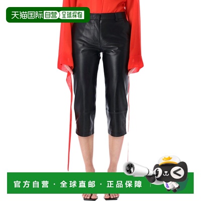香港直邮The Frankie Shop 女士 LIOR 皮革七分裤 PAFS21789100BL
