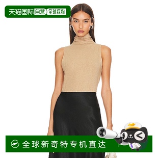 香港直邮VINCE 无袖 1h可退 女士 brown棕色 高领上衣 V054084310
