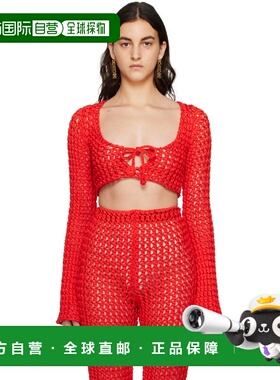 1h可退 香港直邮Moschino 莫斯奇诺 女士 红色 Cropped 上装 231E