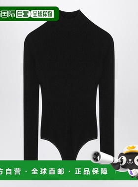 1h可退 香港直邮alaia 女士 黑色罗纹高领上衣 AA9B0330K017ACO99