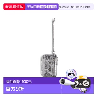 欧洲直邮BALENCIAGA（2025 年新品）女士银色 Le Cagole 金属钱包