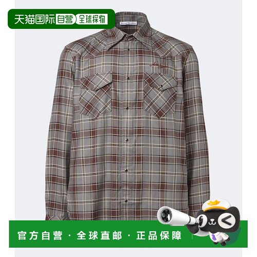 1h可退 香港直邮Acne Studios 艾克妮 男士 格纹法兰绒衬衫