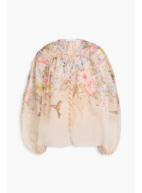 香港直邮ZIMMERMANN 女士 印花山东绸衫 4183TS251IVORYTROPICAL